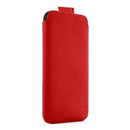 Genuine Belkin PU Leather Pocket Pouch Case iPhone 5 5S SE Red F8W123vfC01