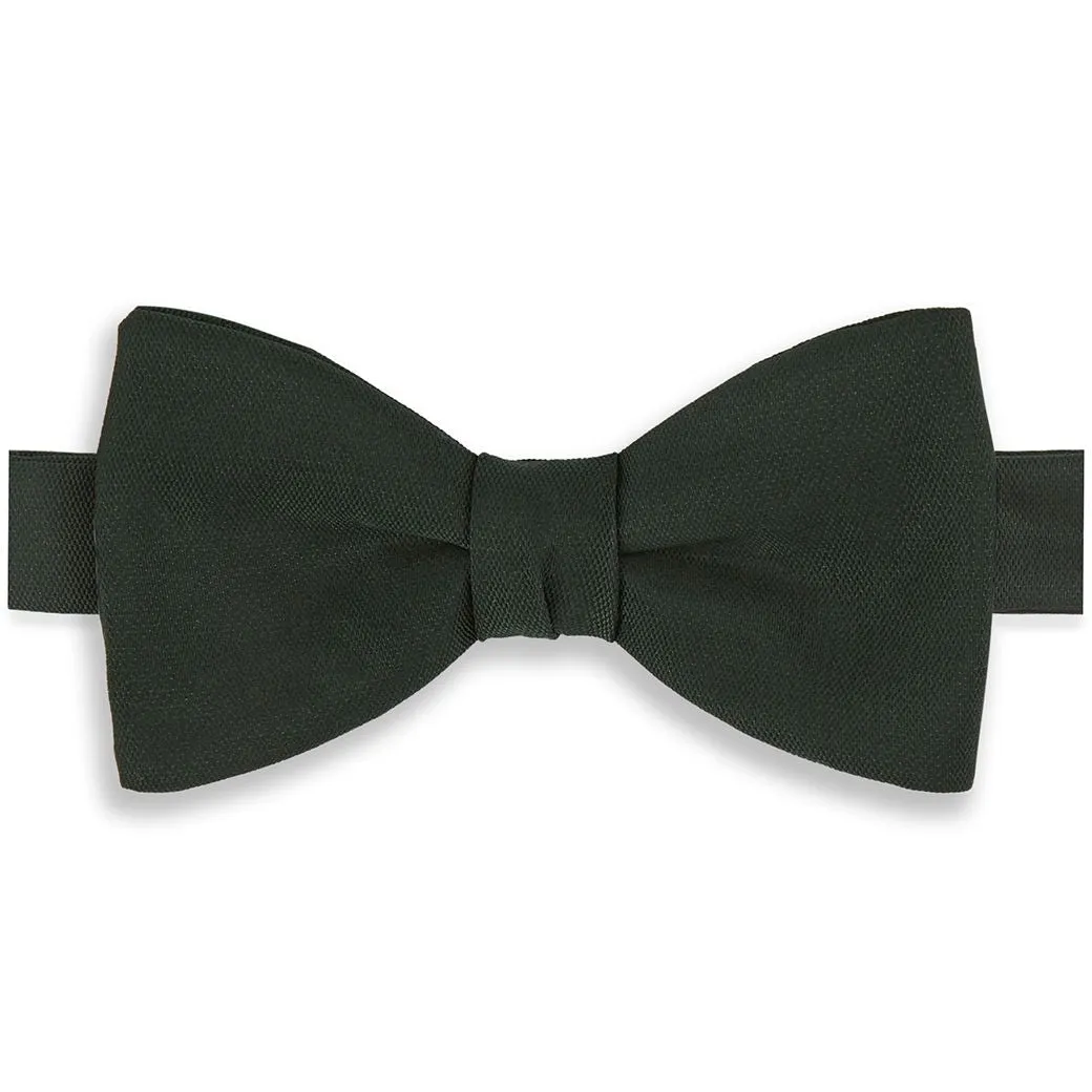 GREEN BARATHEA TIED SILK BOW TIE