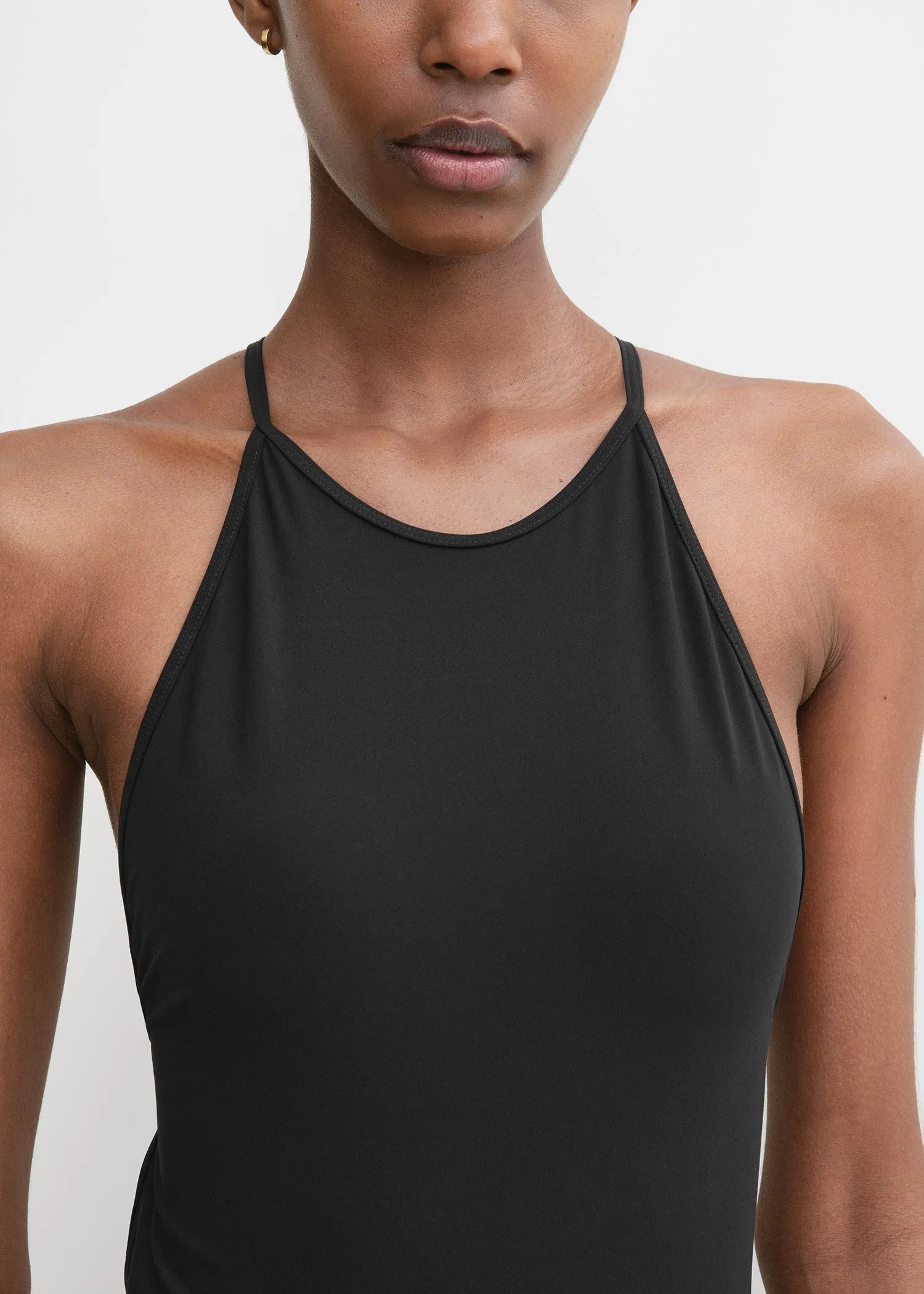 High neck swimsuit black
