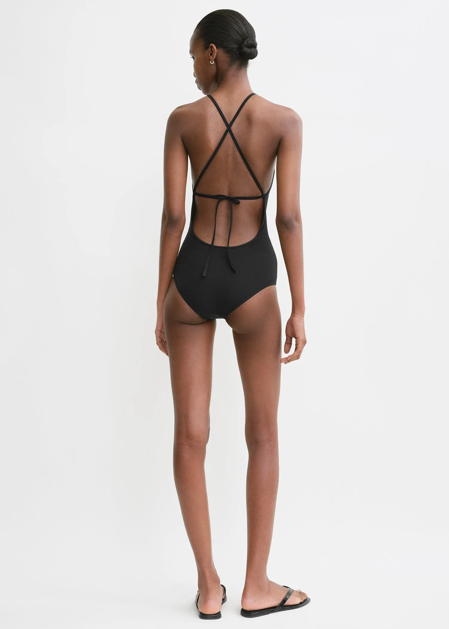 High neck swimsuit black