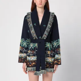 JACQUARD PATTERNED CARDIGAN MIDNIGHT BLUE
