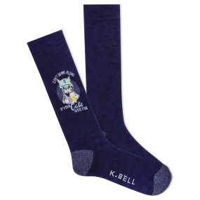 K.Bell Men's Drinking Partner Cat Crew Sock