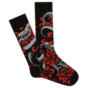 K.Bell Men's Tattoo Snake Crew Socks