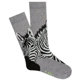 K.Bell Men's Zebra Crew Socks