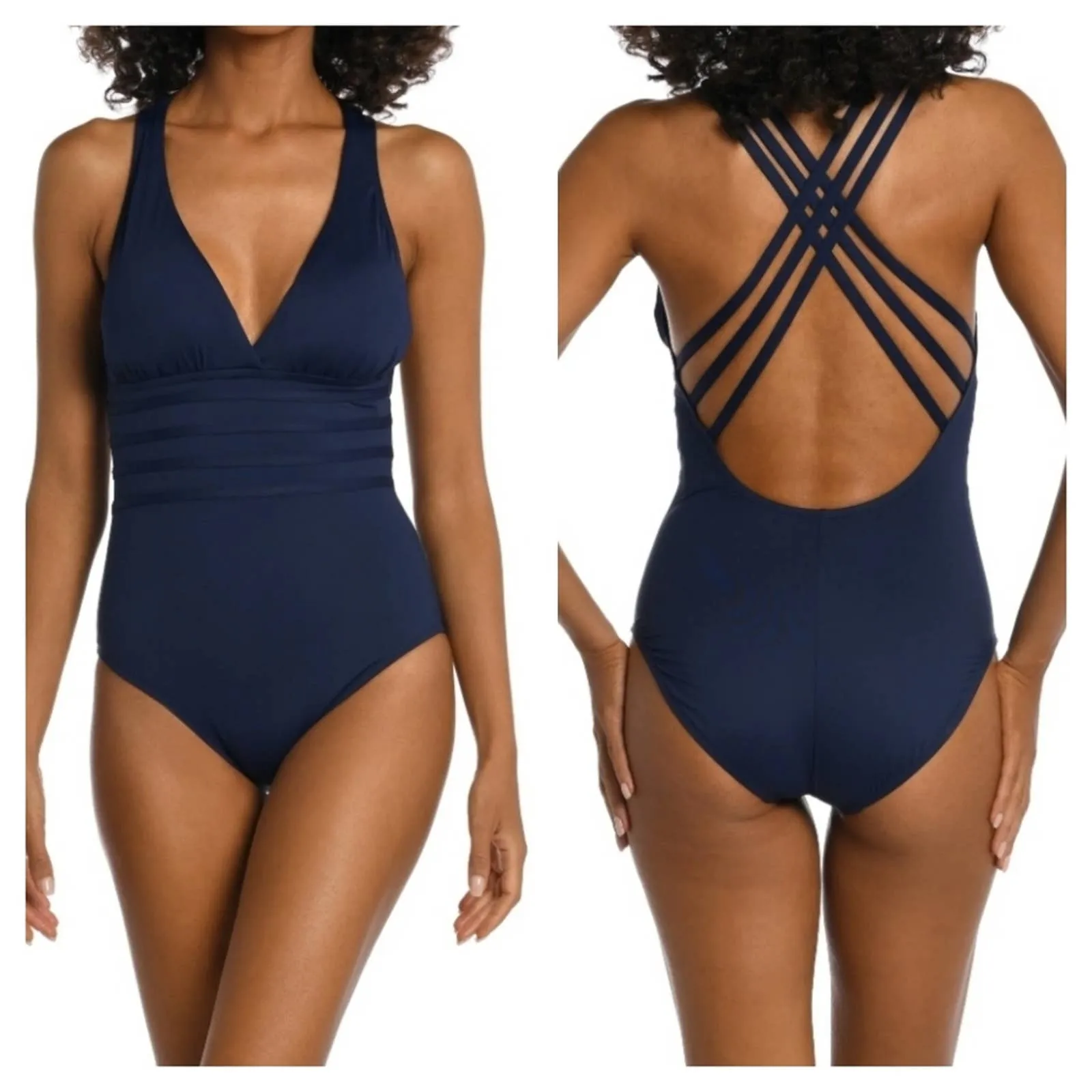 La Blanca Island Goddess Multi-Strap Cross Back One Piece Swim