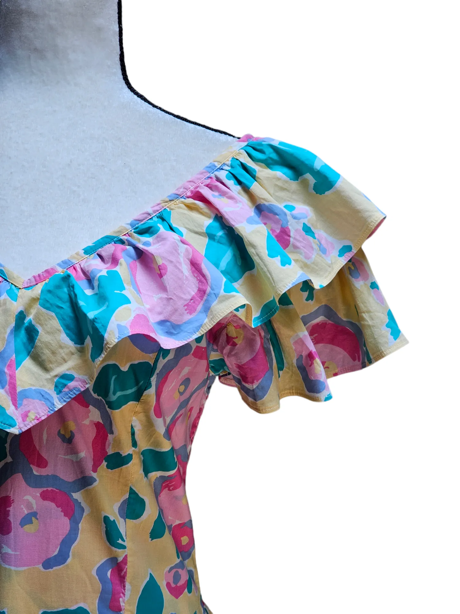 Laura Ashley Signature Print Vintage Early 1980's Batsheva Dress Small