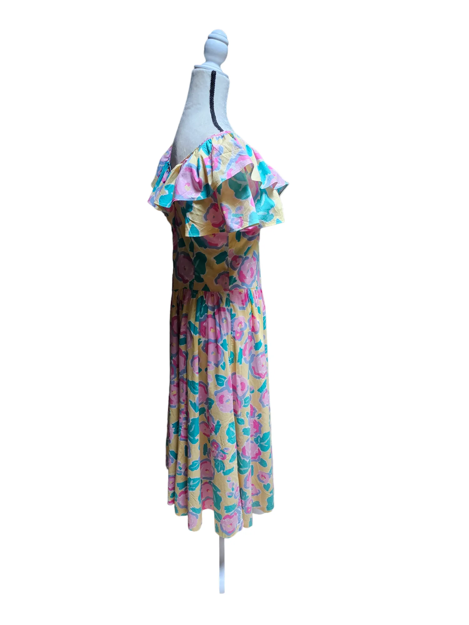 Laura Ashley Signature Print Vintage Early 1980's Batsheva Dress Small