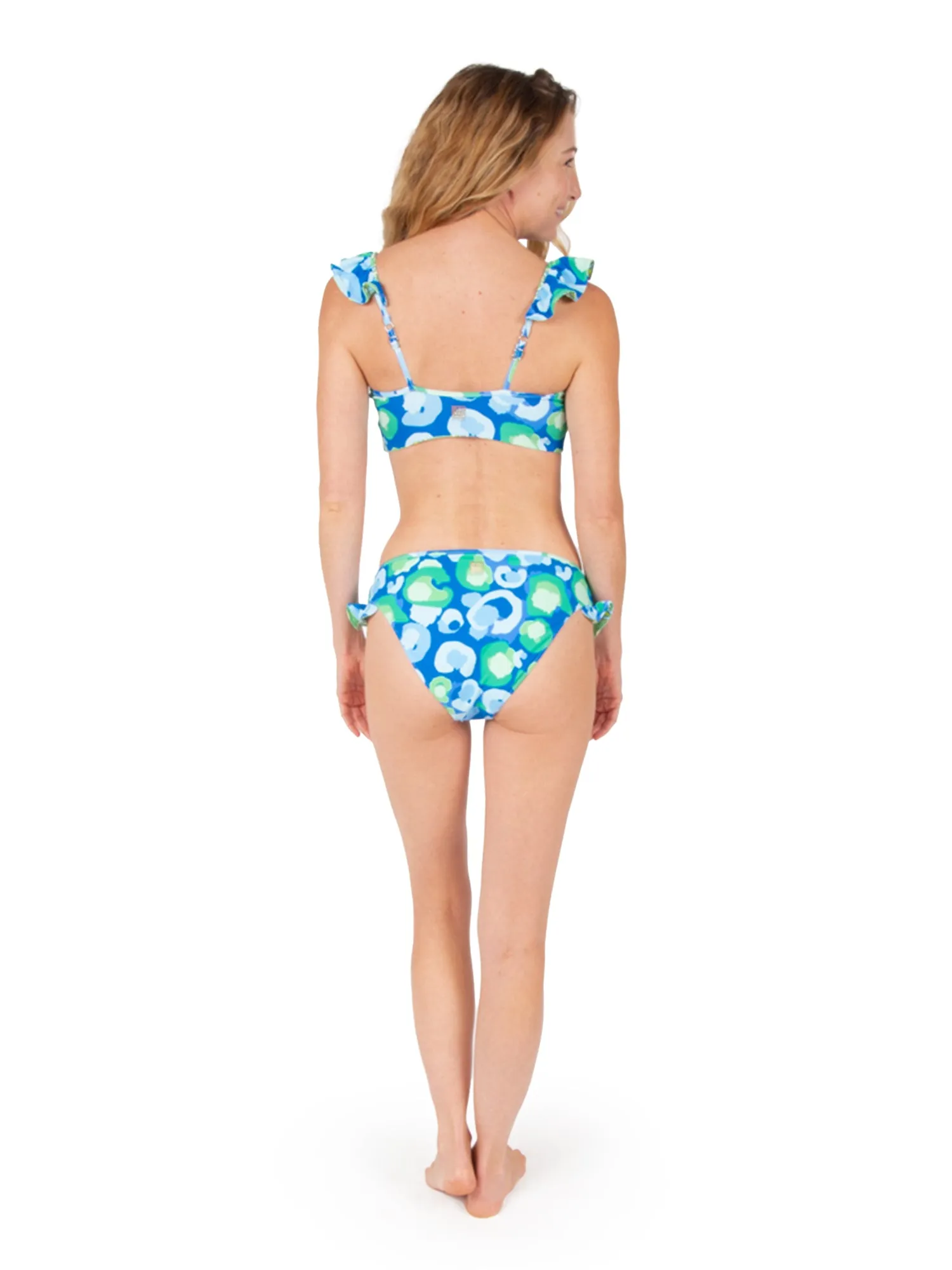 Lola Bikini Bottom - Sea Glass Spot Cheetah/Deco Palm