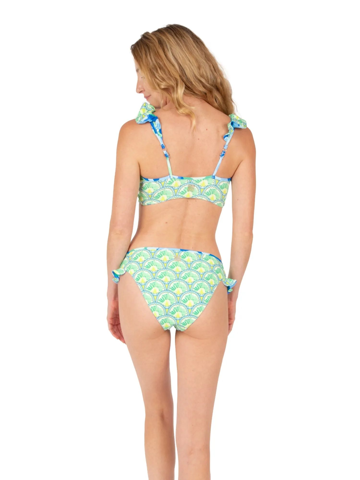 Lola Bikini Bottom - Sea Glass Spot Cheetah/Deco Palm