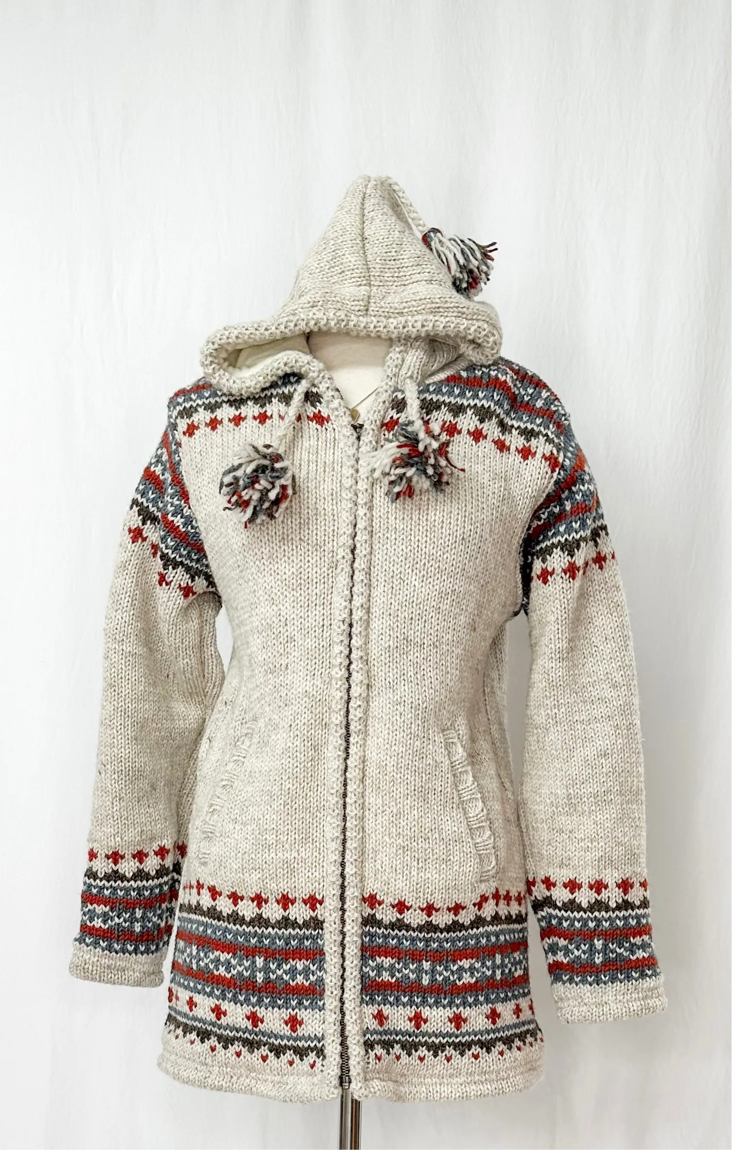 Lost Horizons Elizabeth Fleece Lined Knit Hooded Jacket (M)