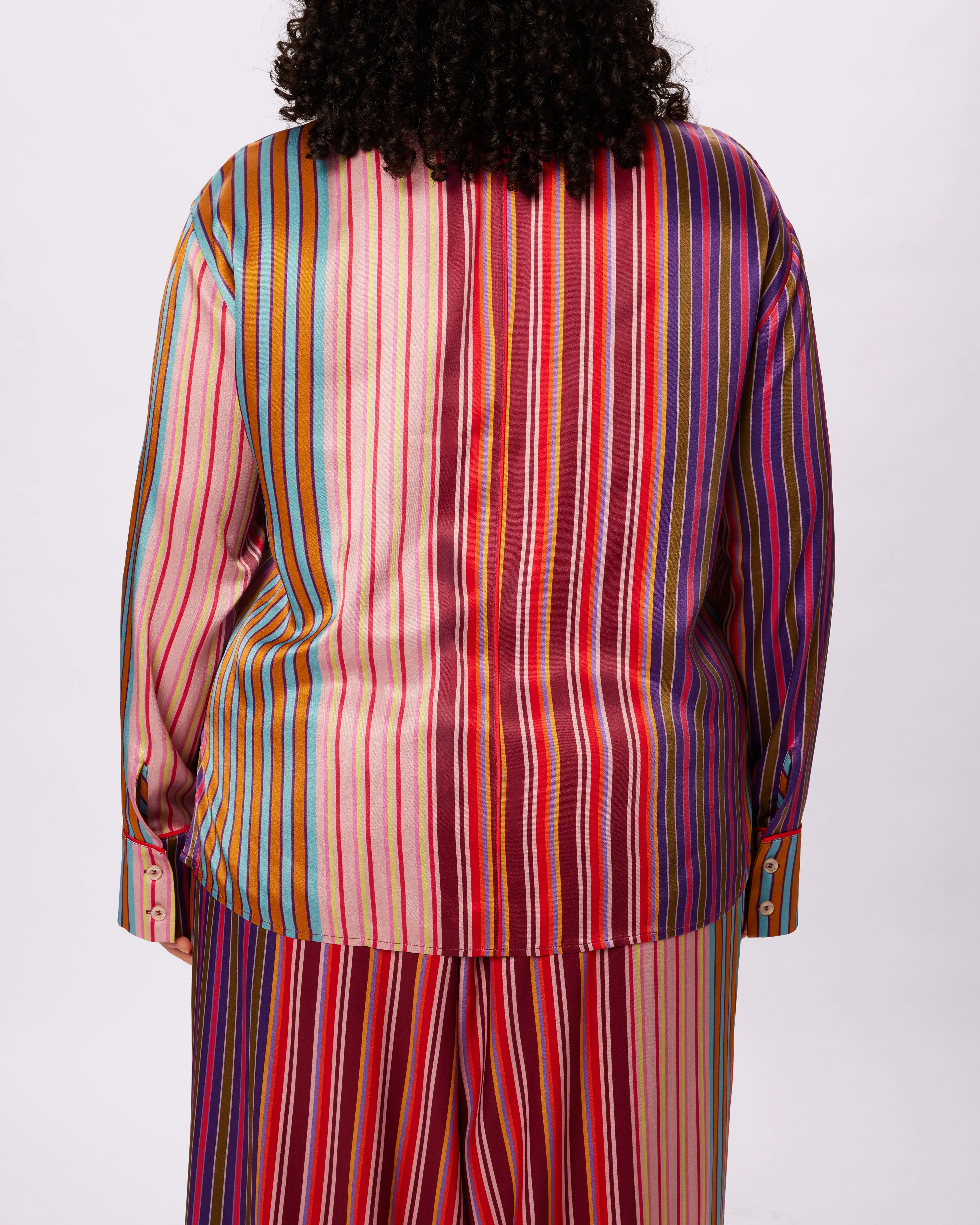 Luxe Dreams Long Sleeve Button Up | Plush Satin (Hotel Parade)