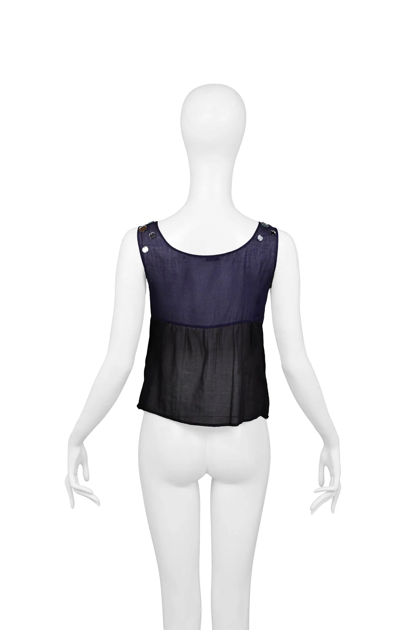 MIU MIU NAVY & BLACK MIRRORED TANK