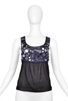 MIU MIU NAVY & BLACK MIRRORED TANK