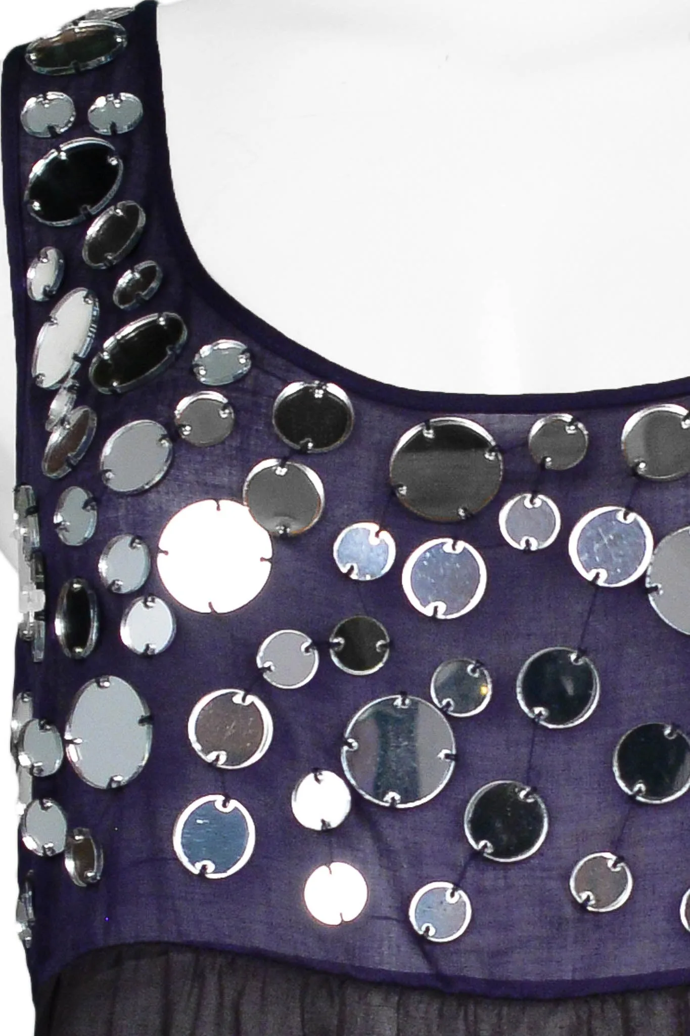 MIU MIU NAVY & BLACK MIRRORED TANK