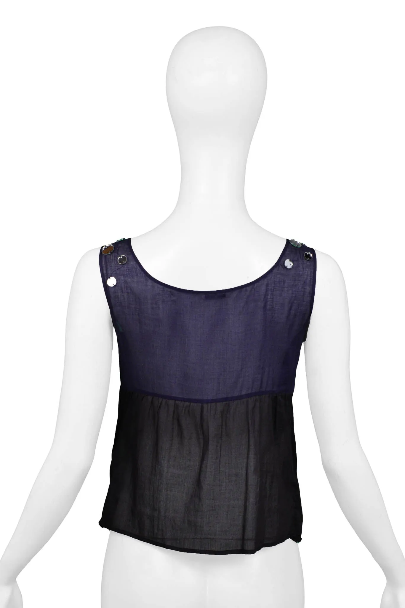 MIU MIU NAVY & BLACK MIRRORED TANK