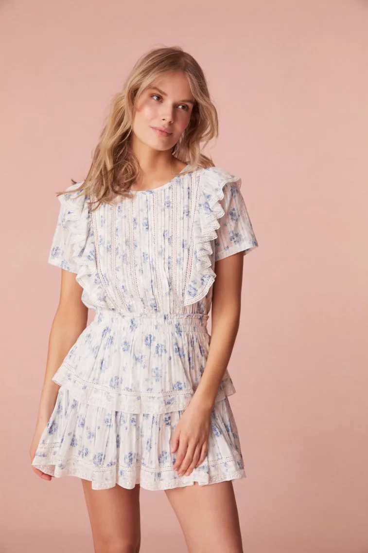 Natasha Blue Frock Floral Dress