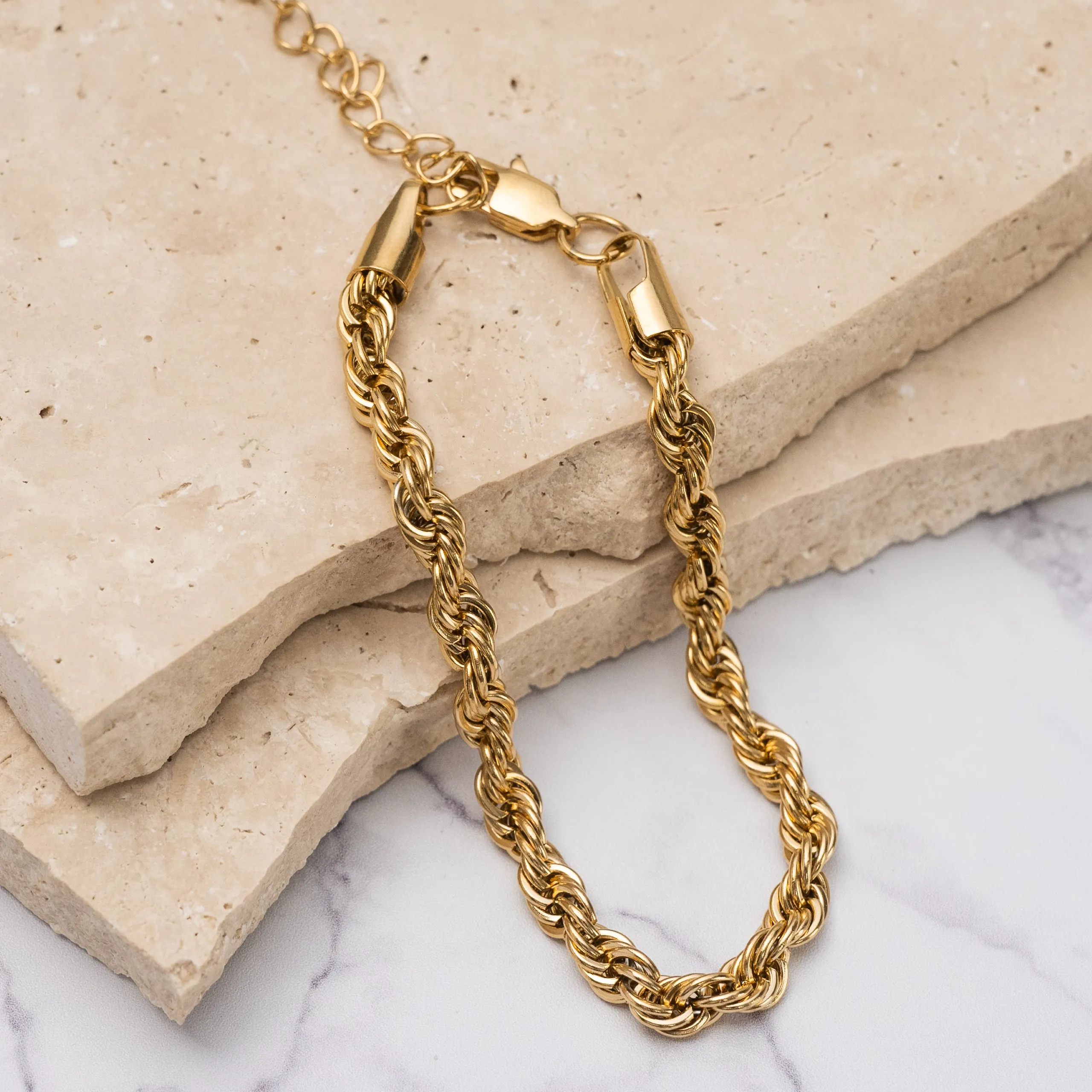 Nina 18k gold plated rope bracelet