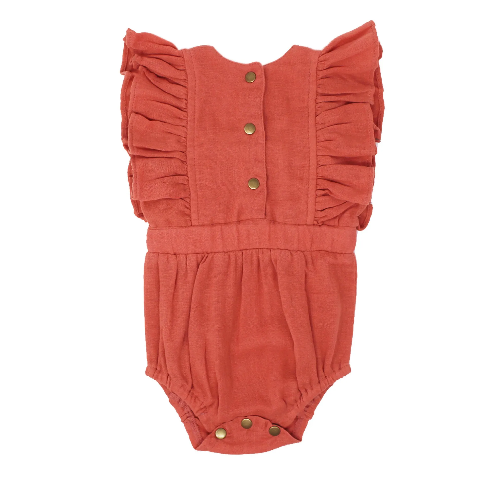 Organic Muslin Ruffle Bodysuit