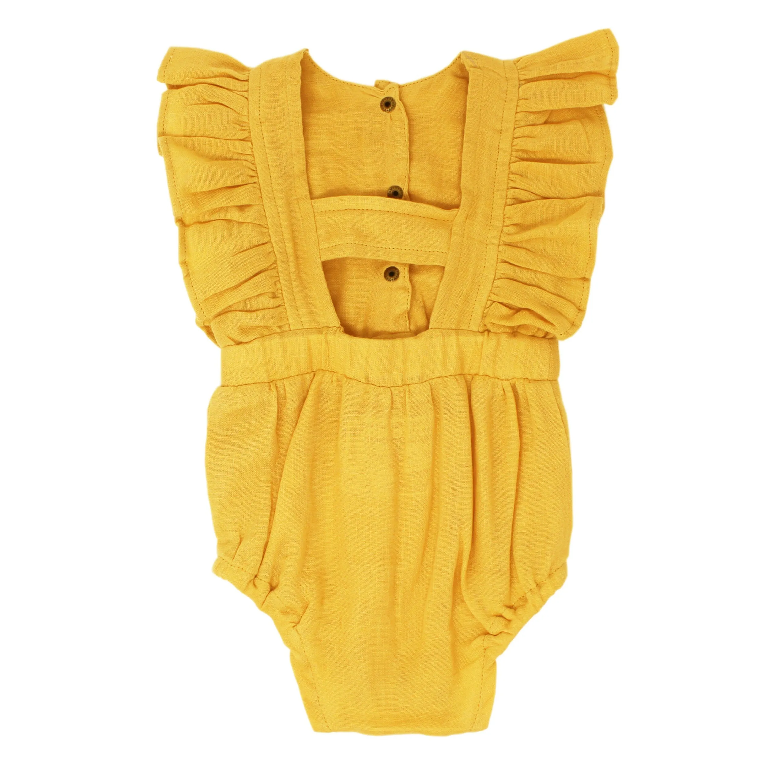 Organic Muslin Ruffle Bodysuit