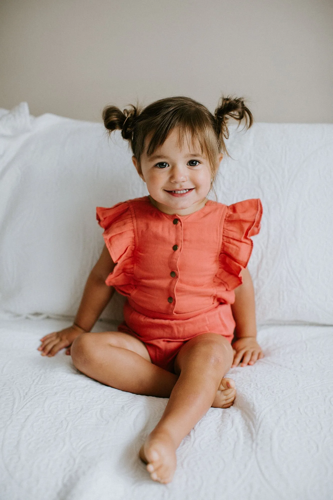 Organic Muslin Ruffle Bodysuit