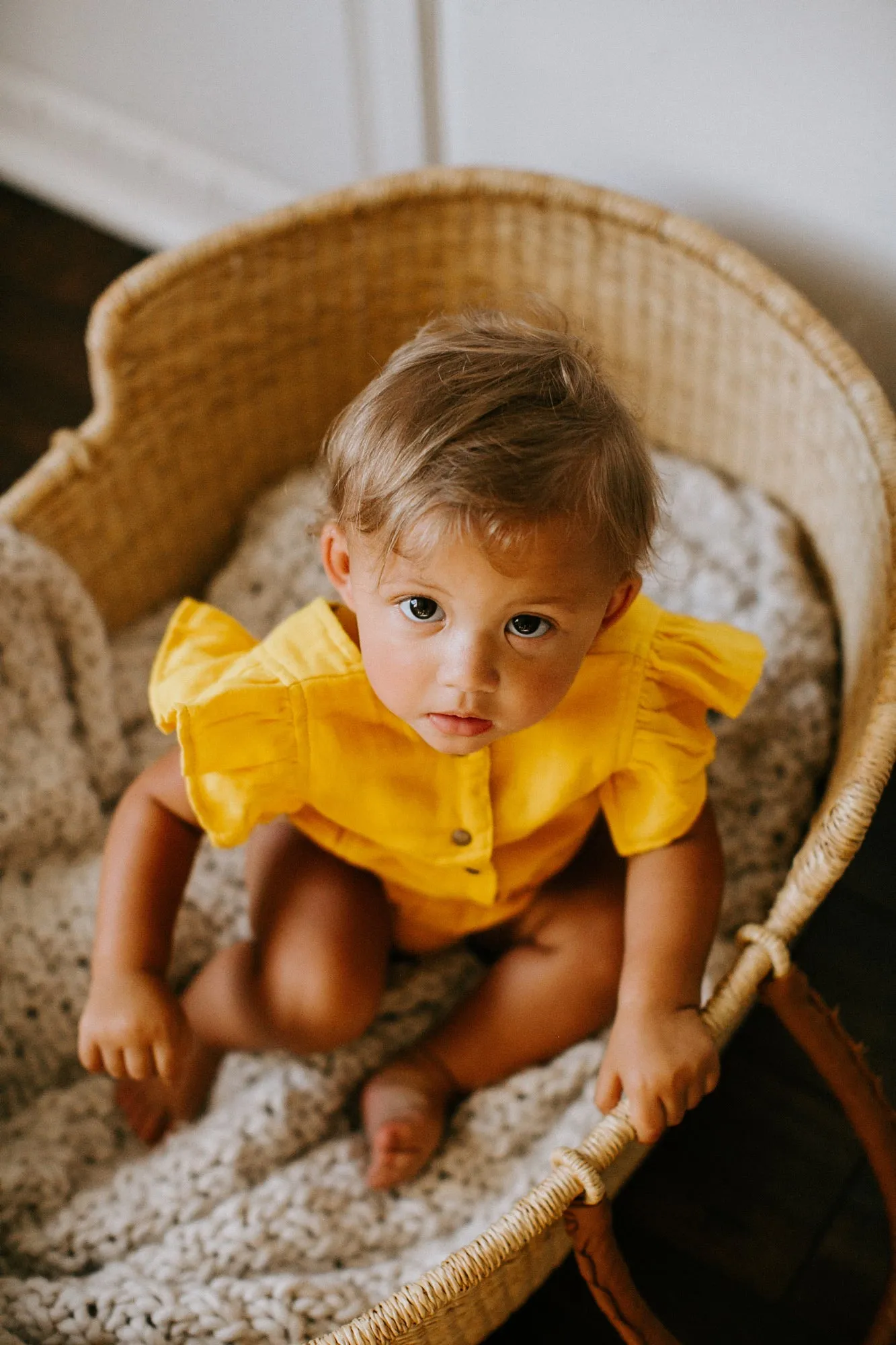 Organic Muslin Ruffle Bodysuit