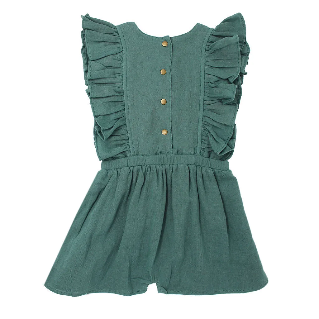 Organic Muslin Ruffle Bodysuit