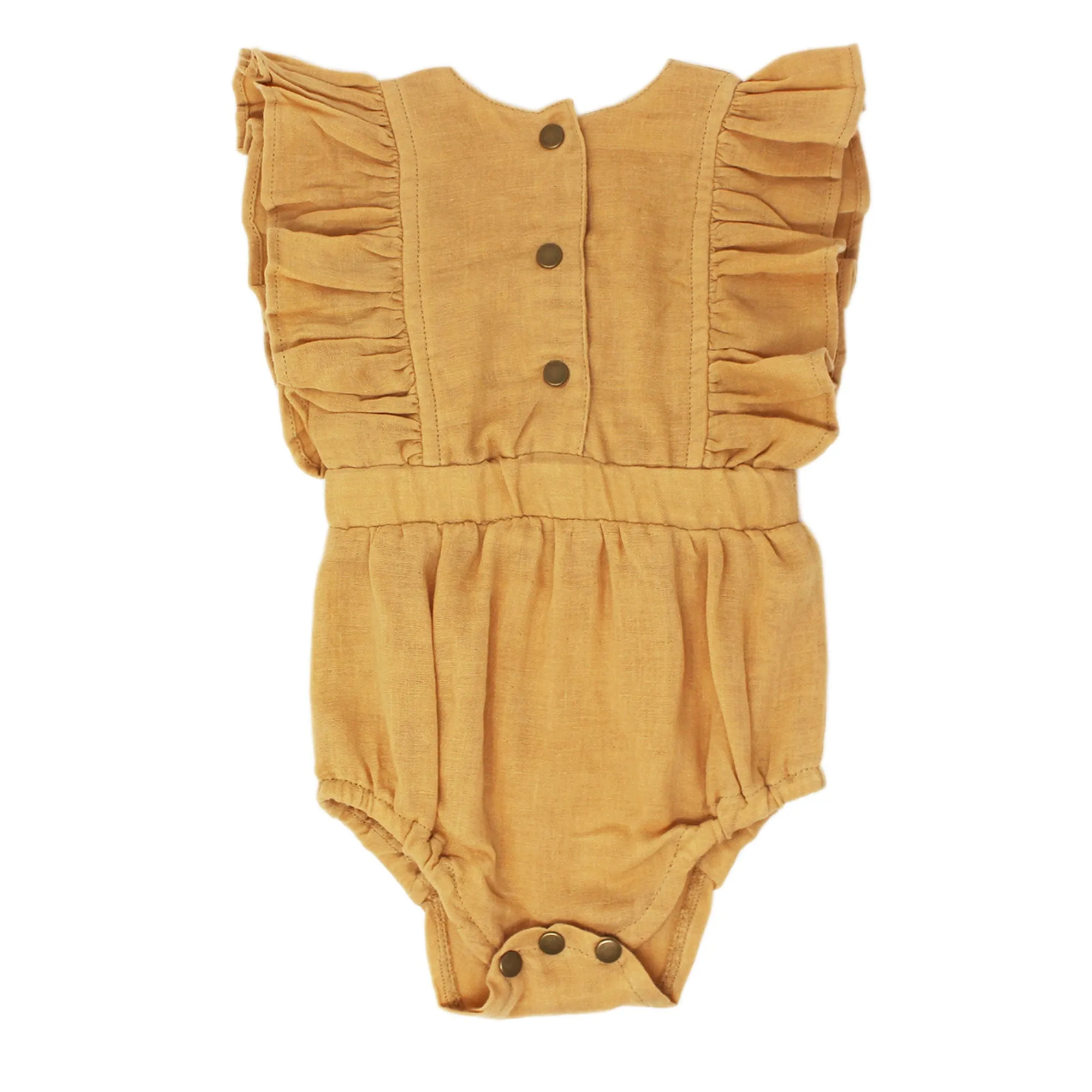 Organic Muslin Ruffle Bodysuit