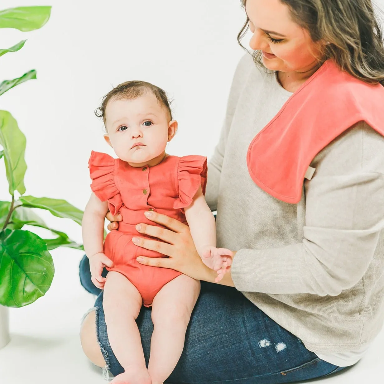 Organic Muslin Ruffle Bodysuit