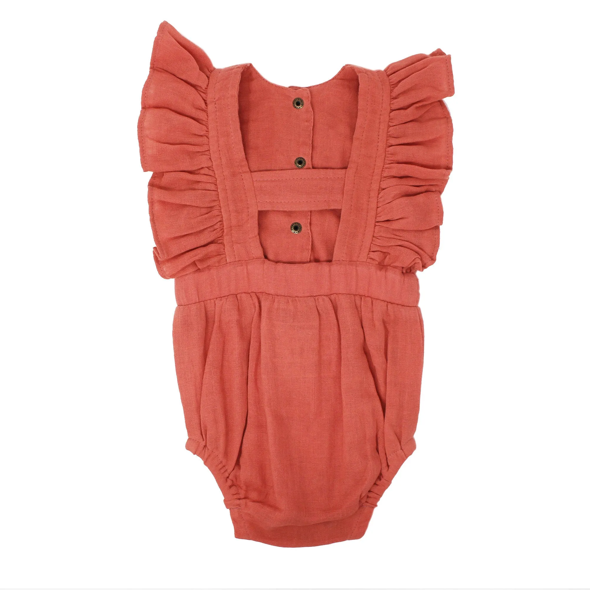 Organic Muslin Ruffle Bodysuit