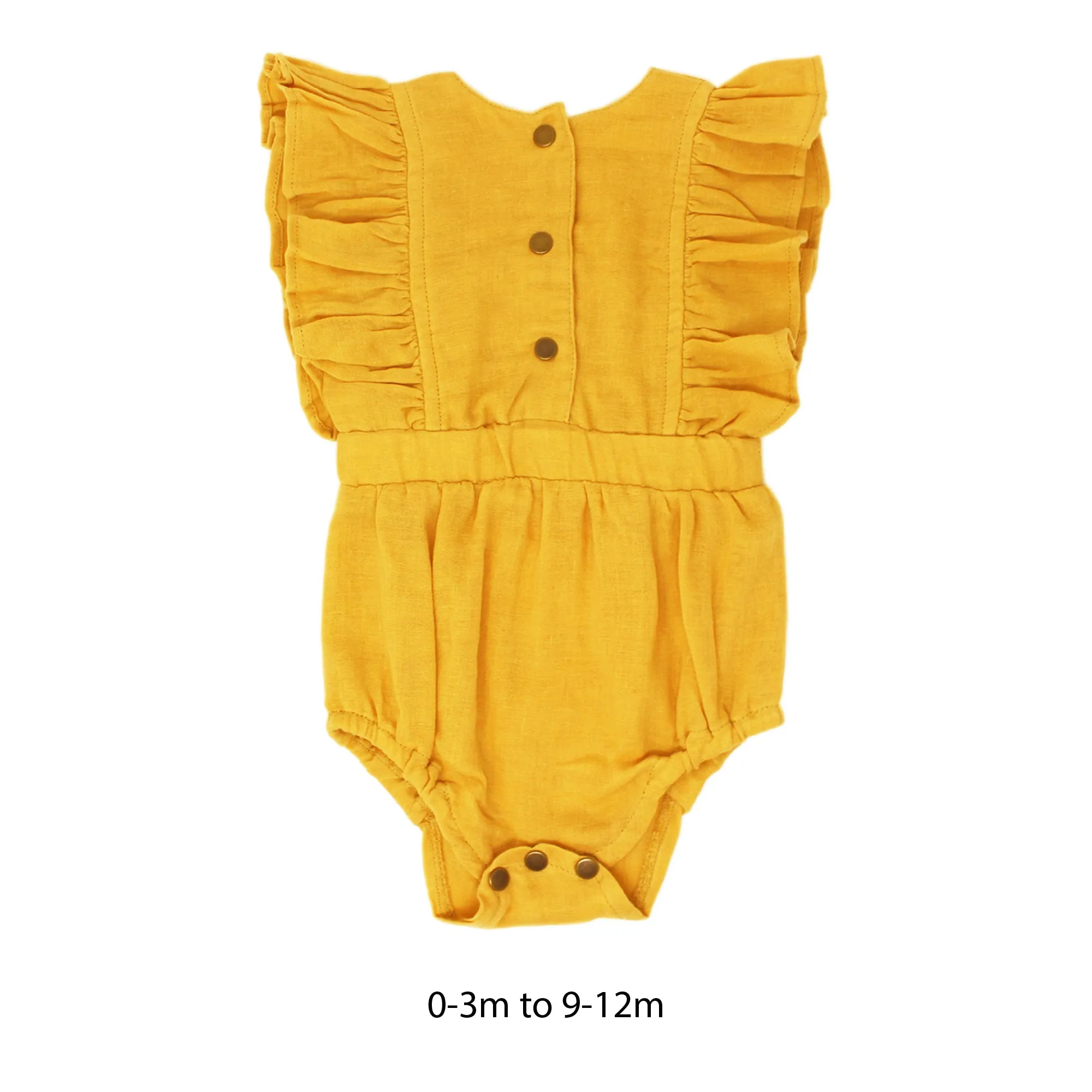 Organic Muslin Ruffle Bodysuit