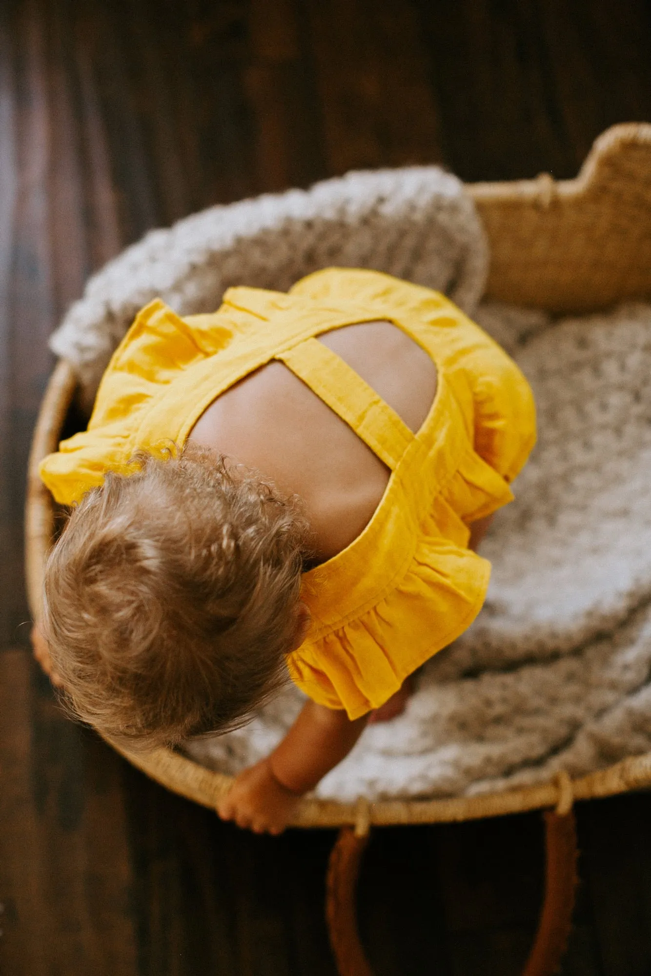 Organic Muslin Ruffle Bodysuit