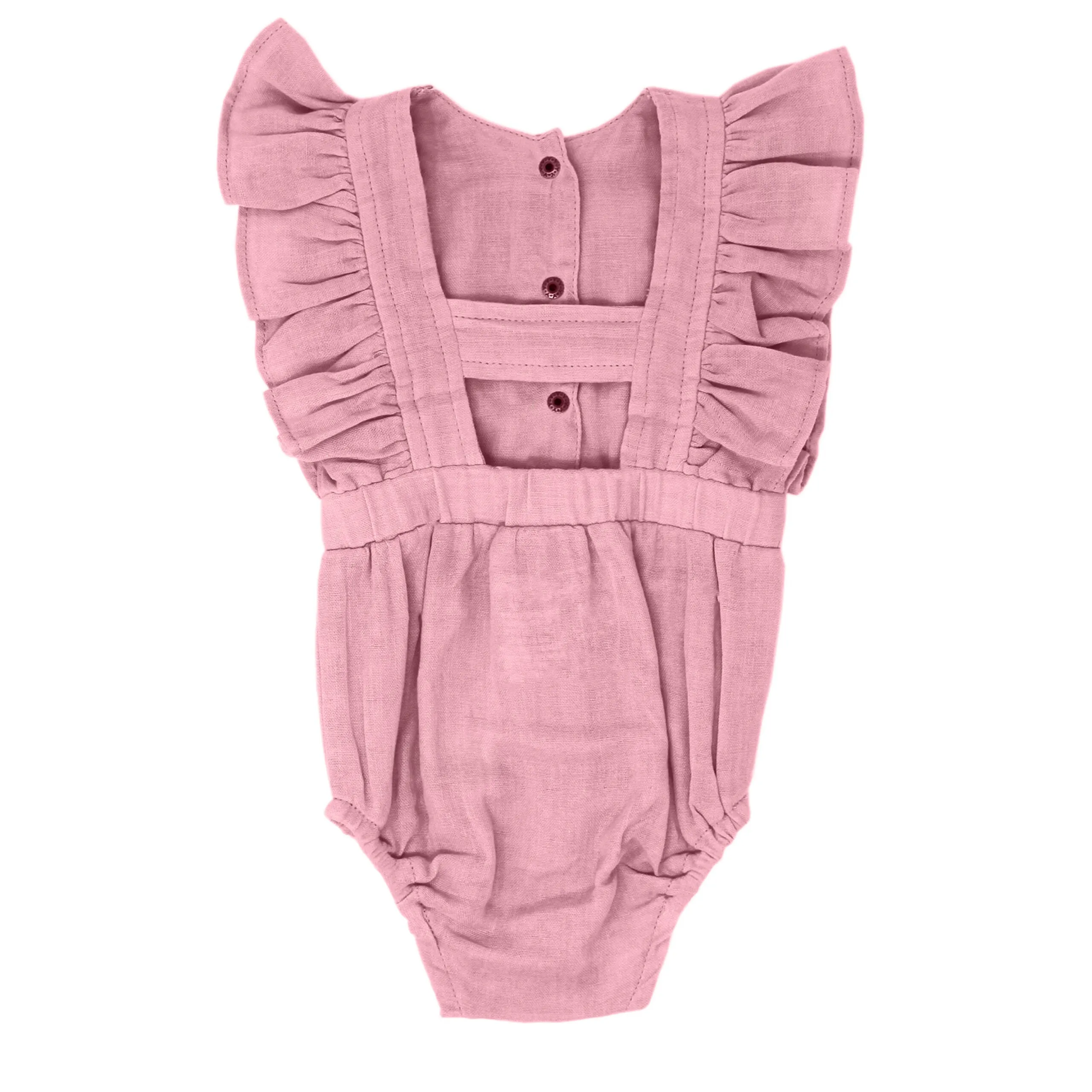 Organic Muslin Ruffle Bodysuit