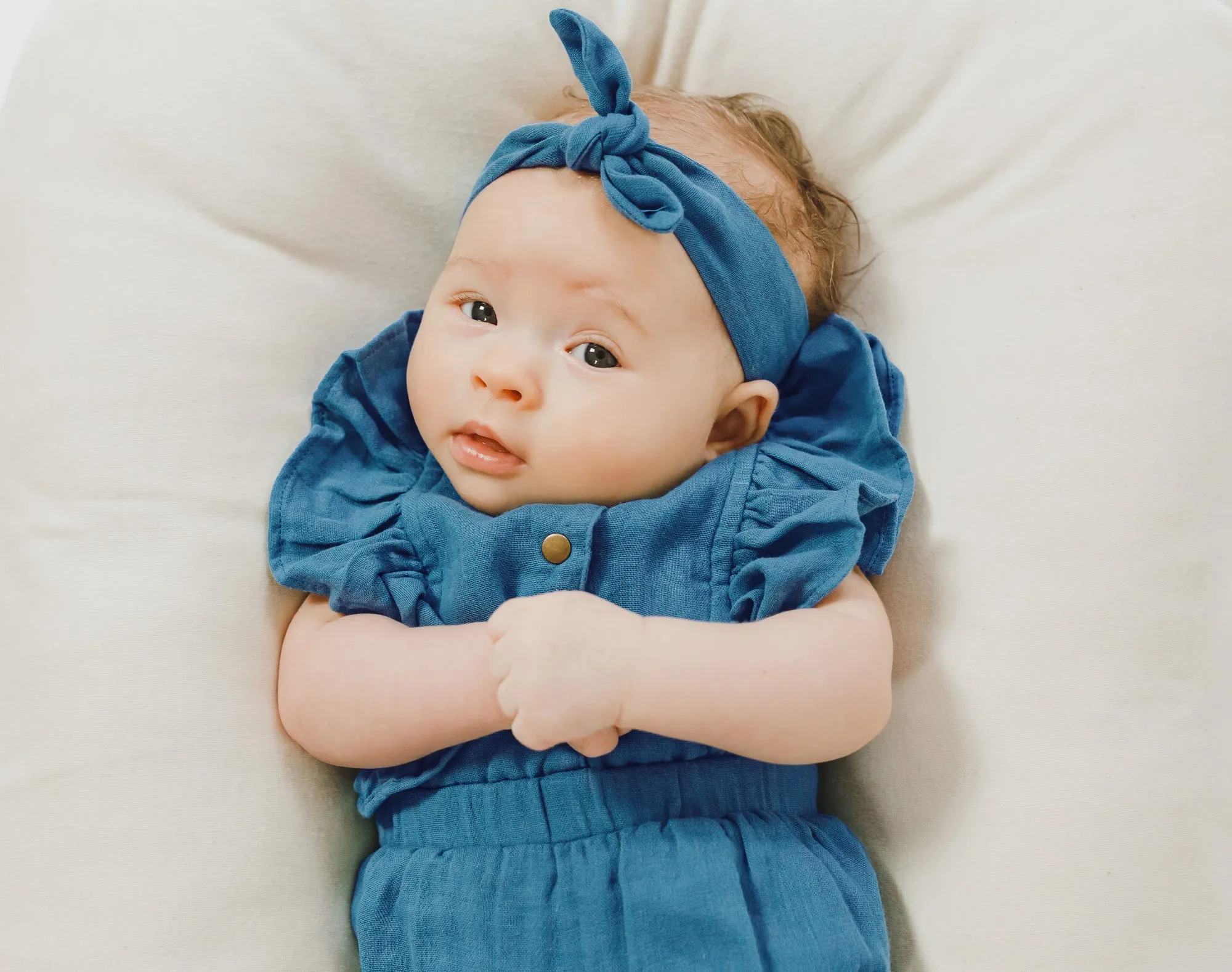 Organic Muslin Ruffle Bodysuit