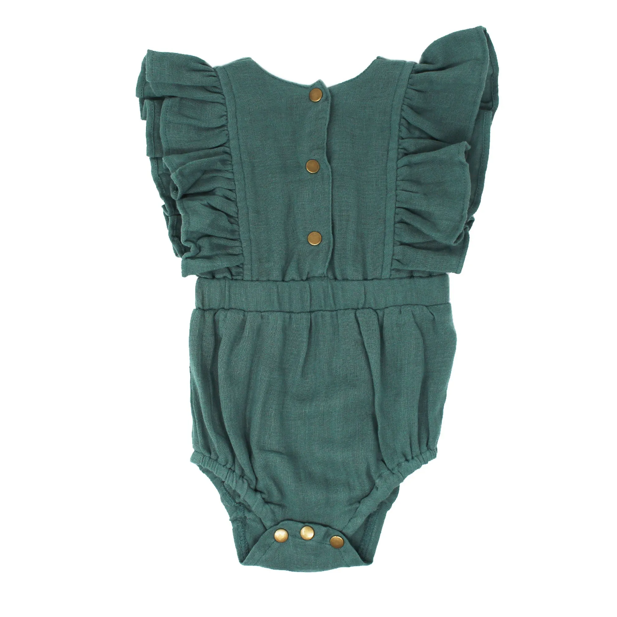 Organic Muslin Ruffle Bodysuit