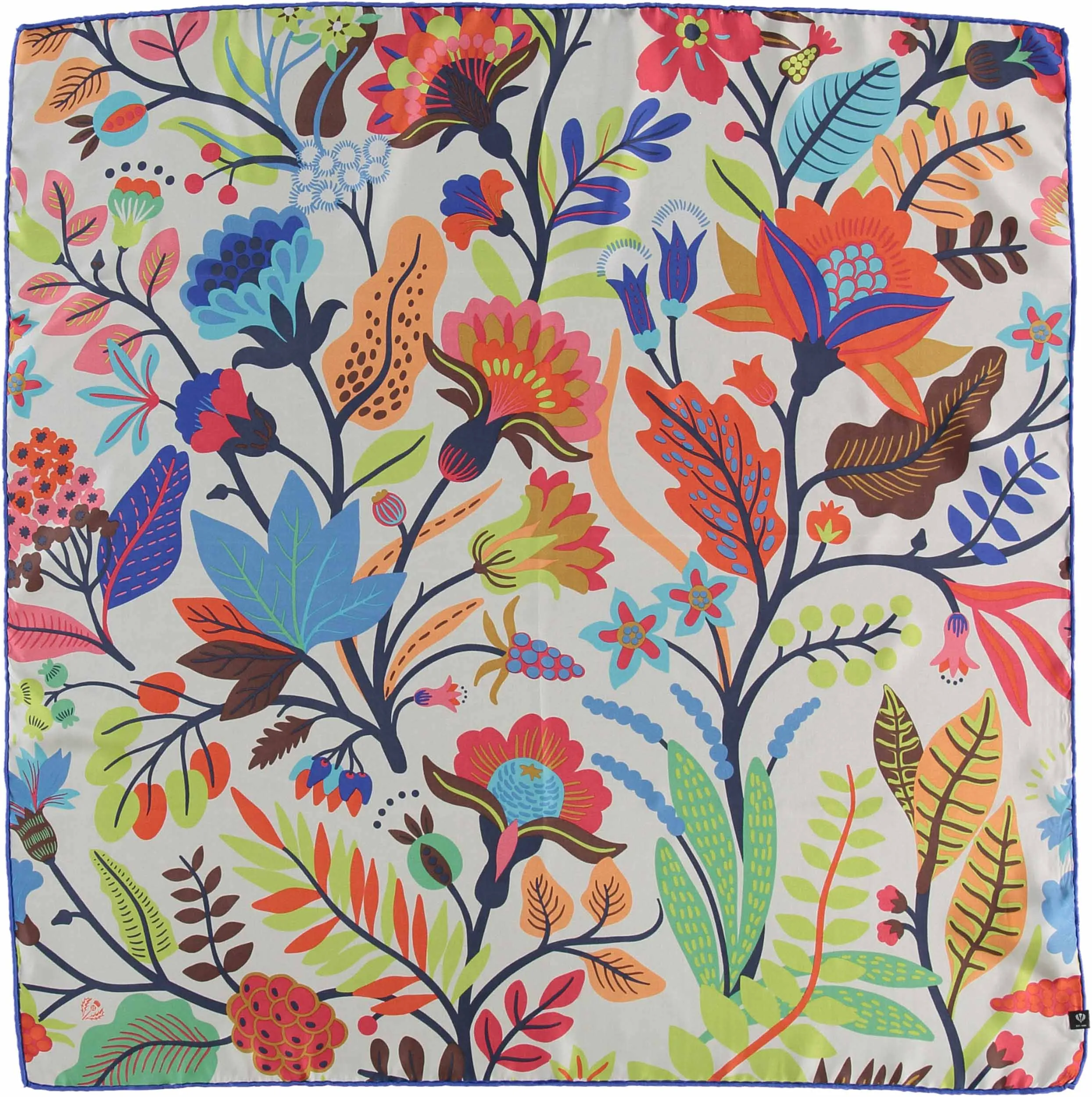 Ornamental Floral Oversized Silk Square