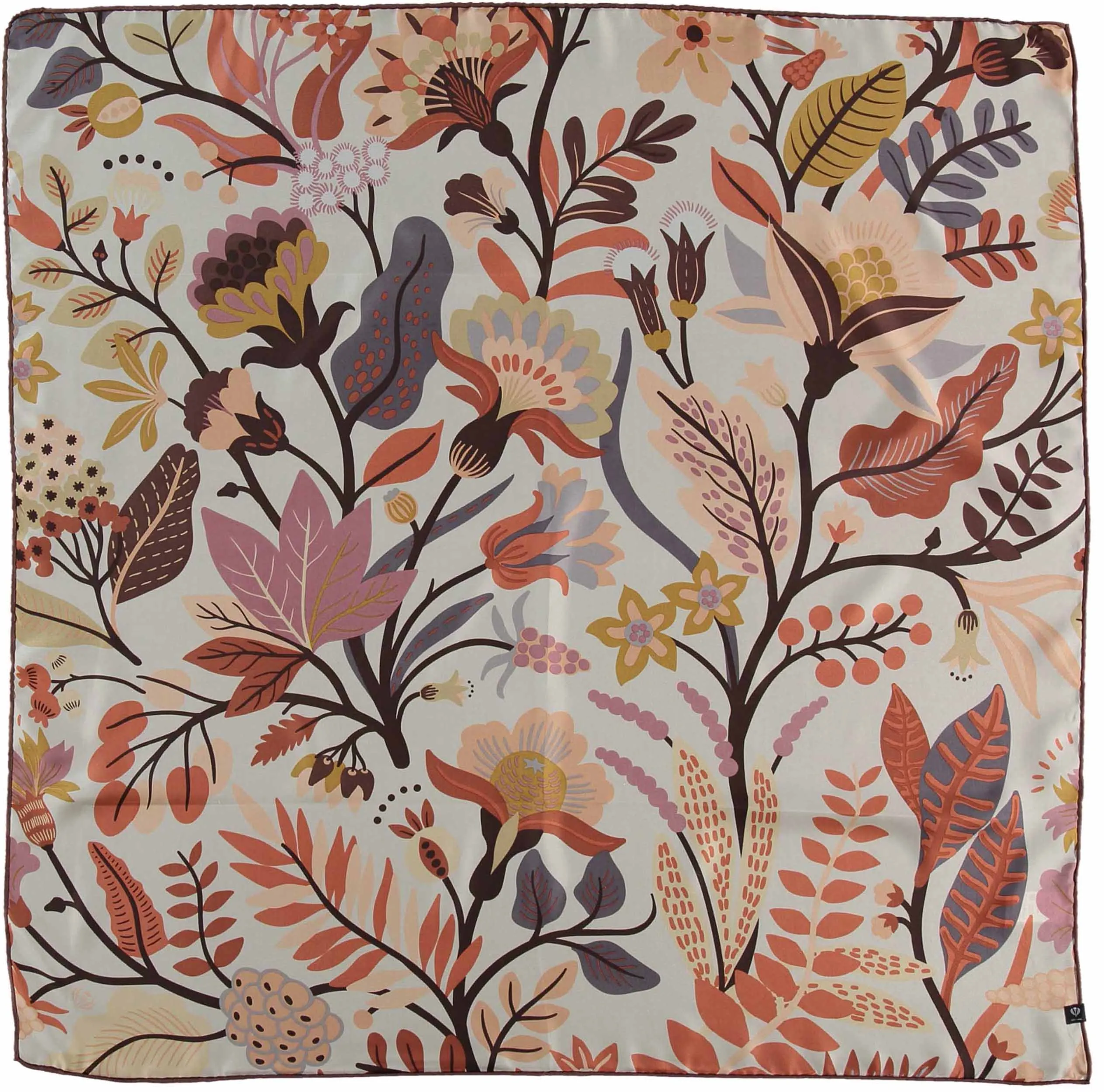 Ornamental Floral Oversized Silk Square