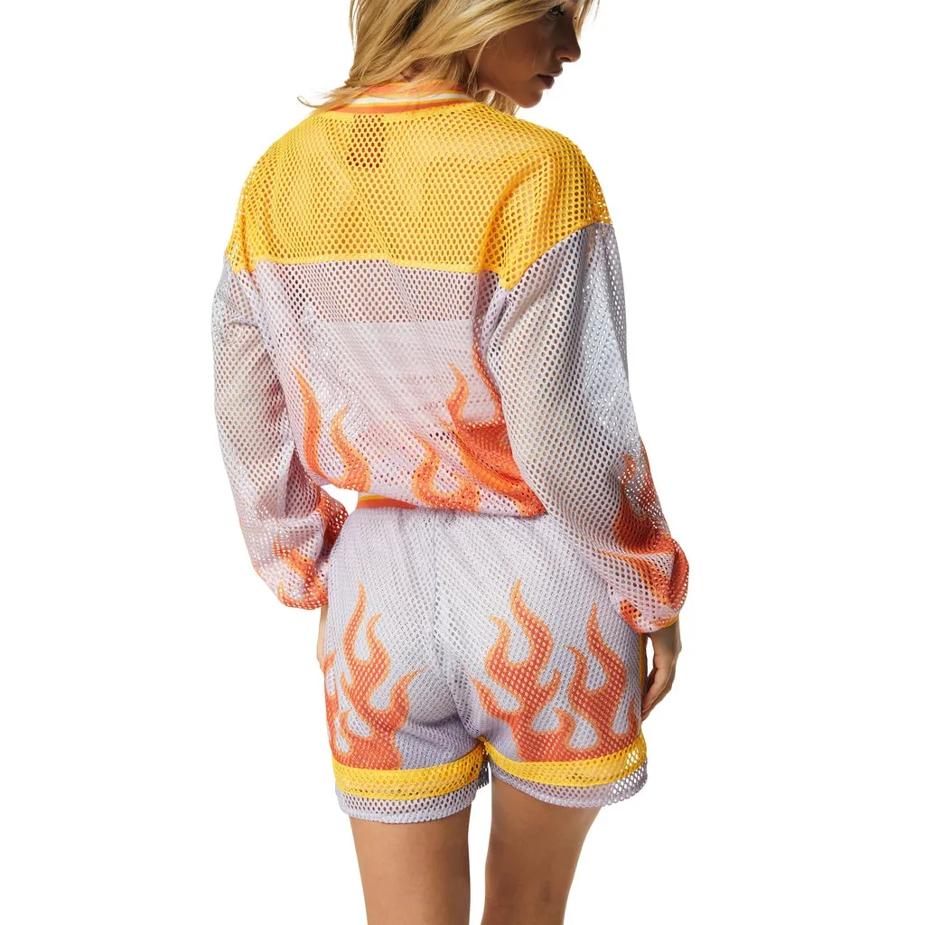 Oversized Athletic Mesh Jersey - Gold