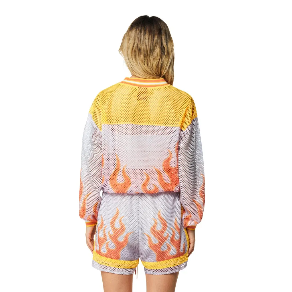 Oversized Athletic Mesh Jersey - Gold