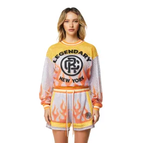 Oversized Athletic Mesh Jersey - Gold