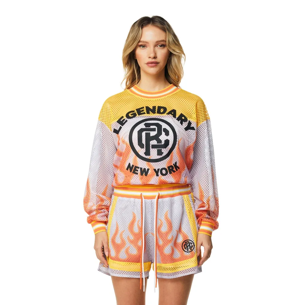 Oversized Athletic Mesh Jersey - Gold