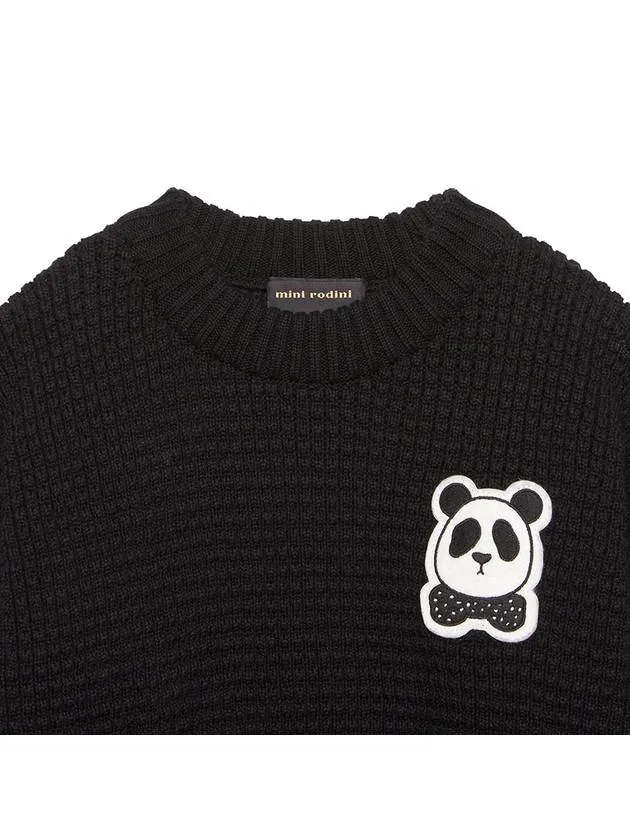 Panda 2312010399 BLACK Kids Knit Sweater Relaxed Fit