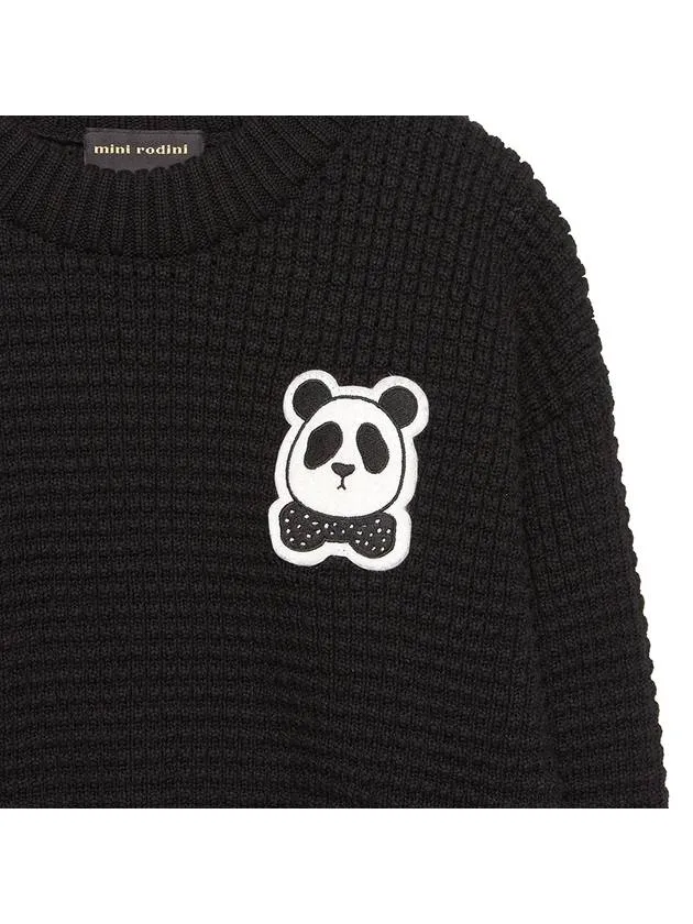 Panda 2312010399 BLACK Kids Knit Sweater Relaxed Fit