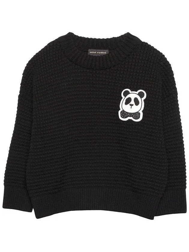Panda 2312010399 BLACK Kids Knit Sweater Relaxed Fit