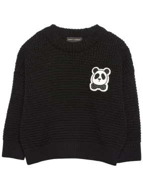 Panda 2312010399 BLACK Kids Knit Sweater Relaxed Fit