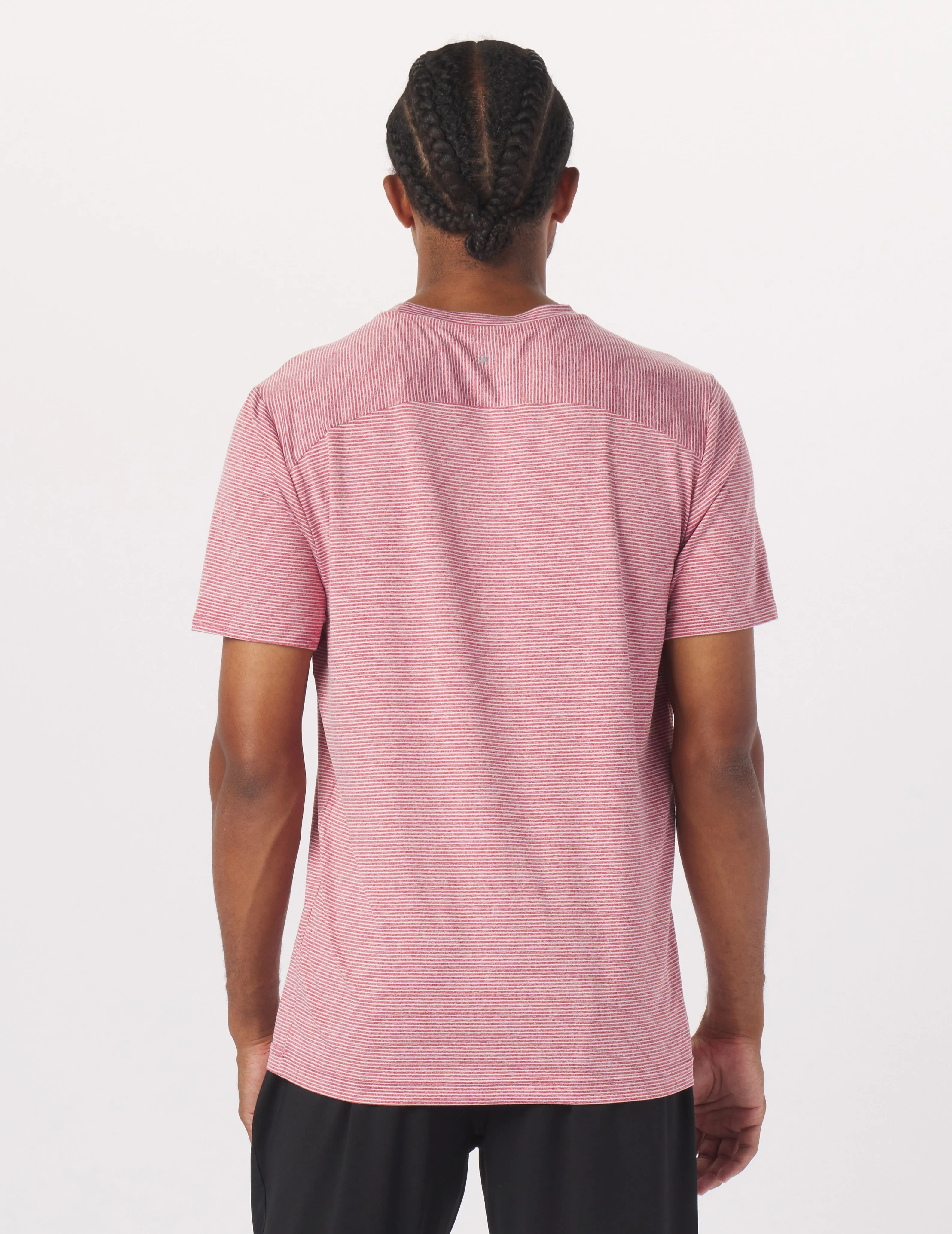 Salton Short Sleeve: Cardinal/Oatmilk Stripe