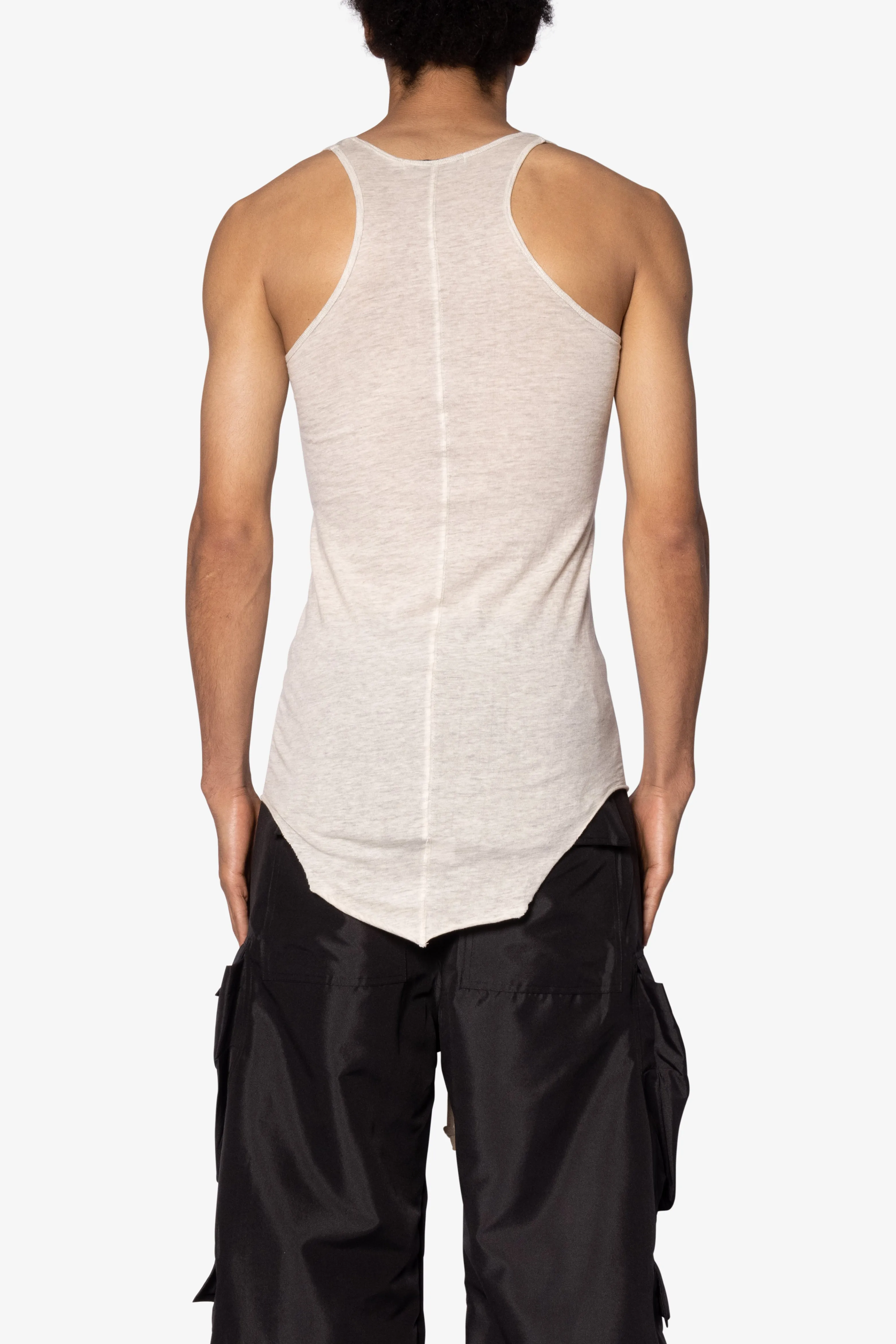 Sheer Knit Racer Tank - Grey