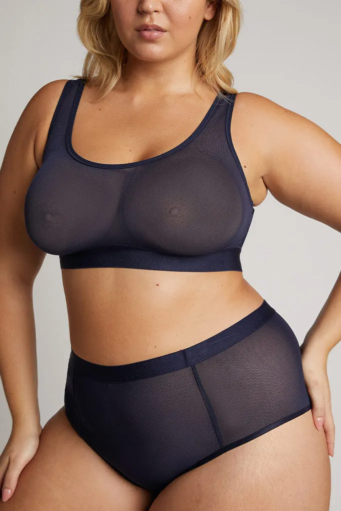 Sieve Bra Top in Navy