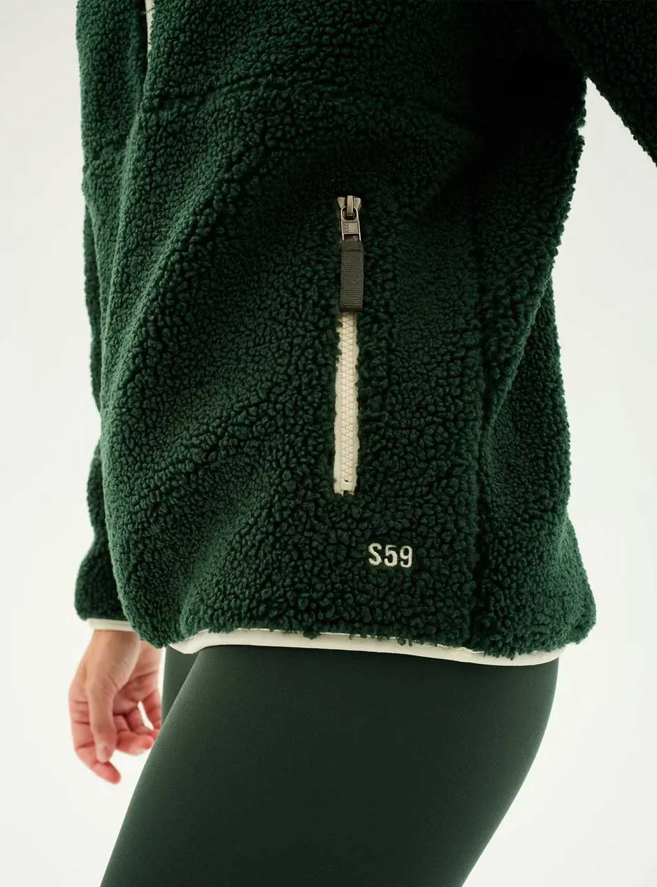 Splits59 Women's Libby Sherpa Half Zip Jacket - Military Green