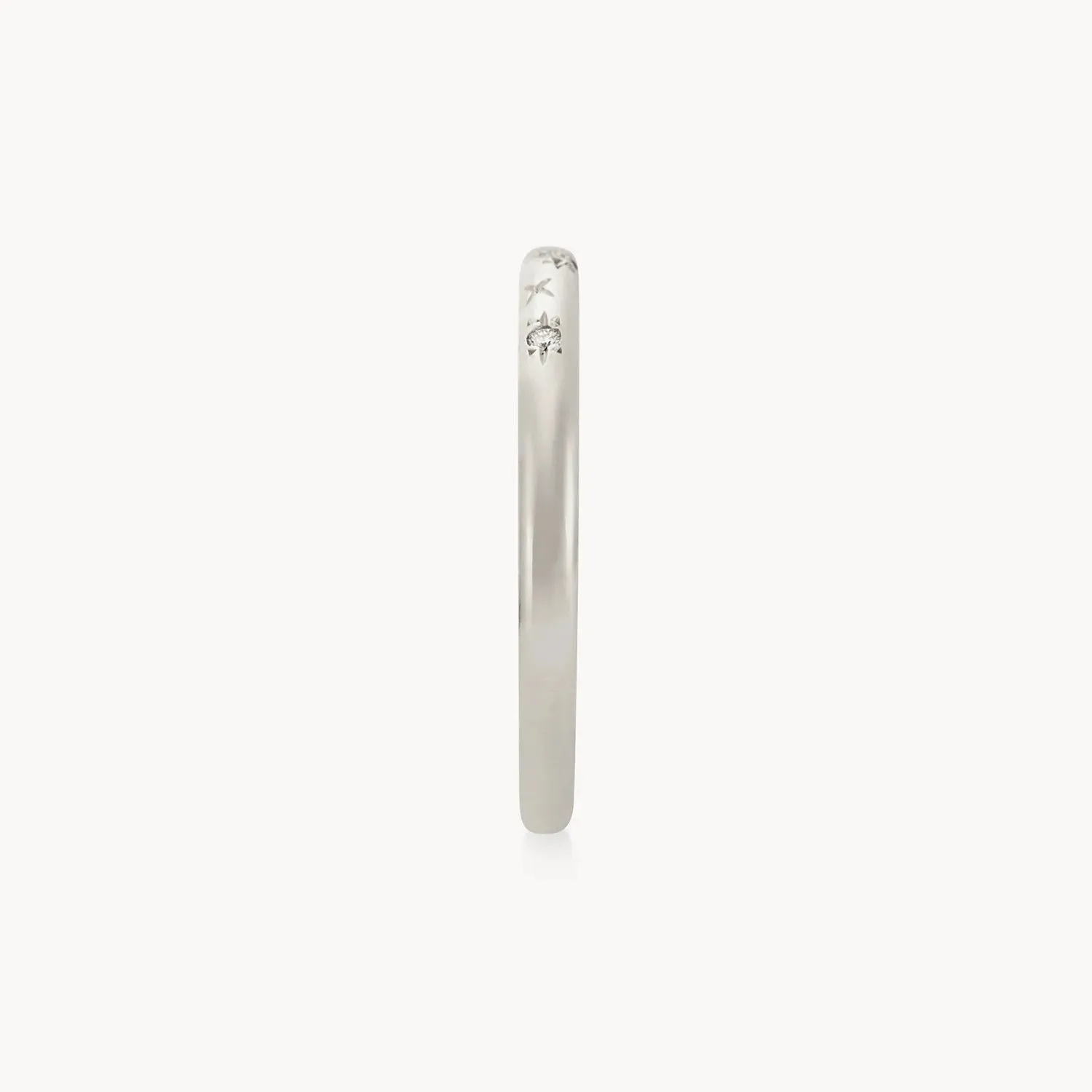 starlight ring - 14k white gold, white diamond