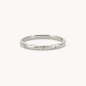 starlight ring - 14k white gold, white diamond